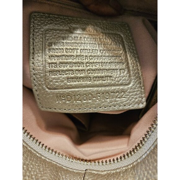 Coach Metallic Pebble Leather Chain Convertible Shoulder/Crossbody Bag - Picture 4 of 13